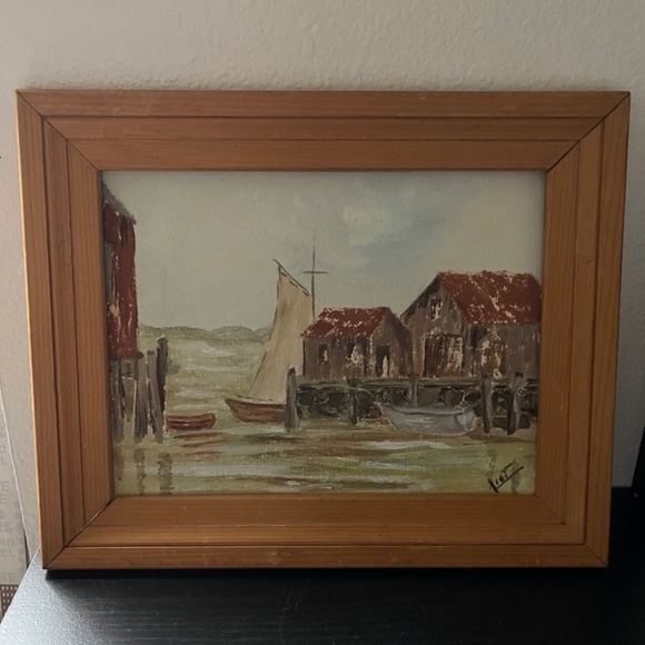 Painted Picture Wooden Frame Dorothy May List Summer 1961 - Picture 1 of 8